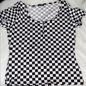 Black & white checkered t shirt